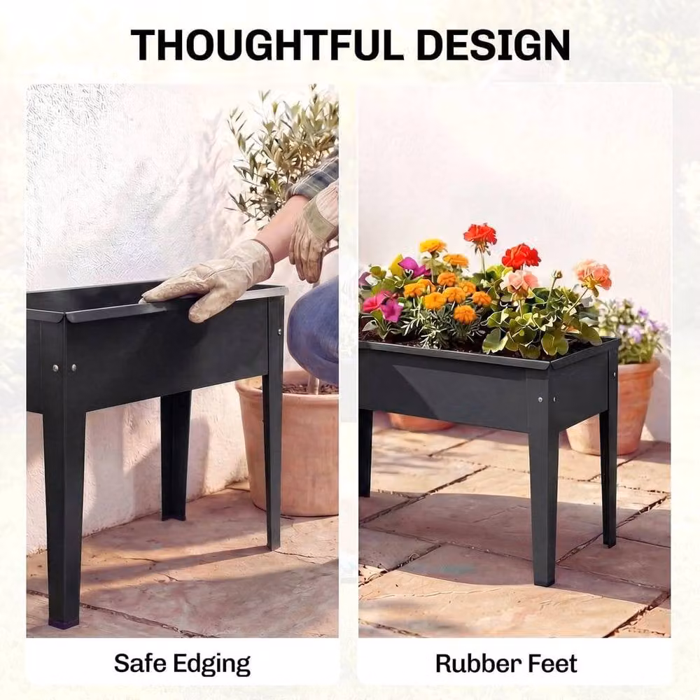Kelvenix Metal Raised Garden Bed on Legs in Black – 3