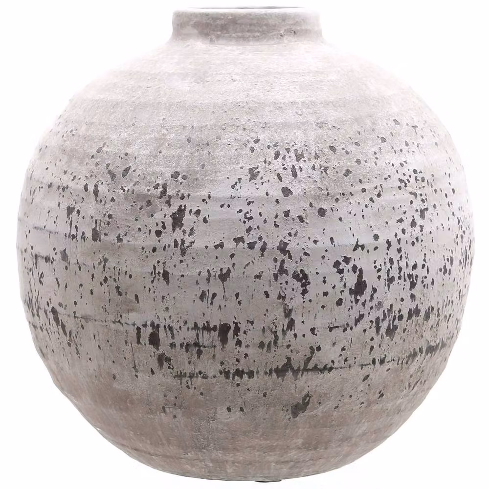 Wyld Haus Sunvale Large Weathered Stoneware Vase in Sand, Beige and Grey – 2