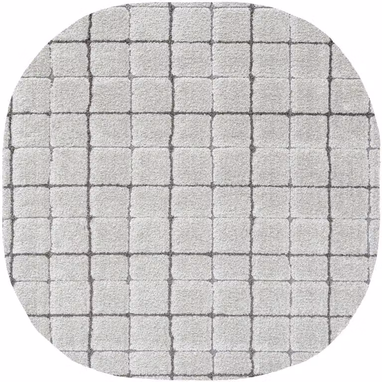The Rug Shop UK Grey Modern Geometric Shaggy Easy to Clean Area Rug W: 160 cm, D: 230 cm