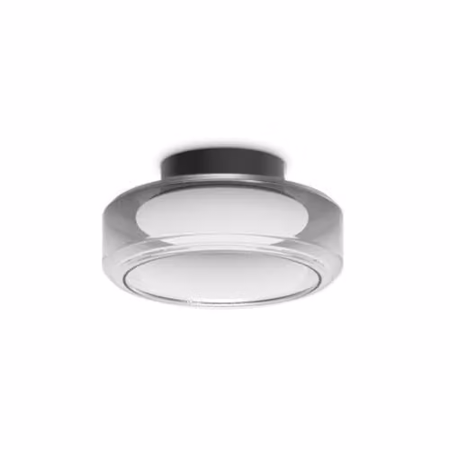 Netlighting Topico 35cm LED Dome Semi Flush Ceiling Light in Smoke Grey with Warm White 3000K