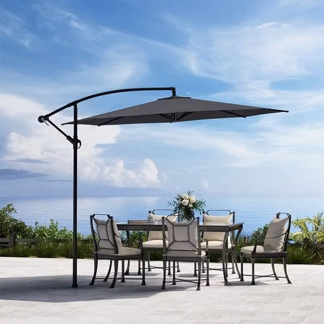 Sheonly 3m Cantilever Garden Patio Parasol in Grey