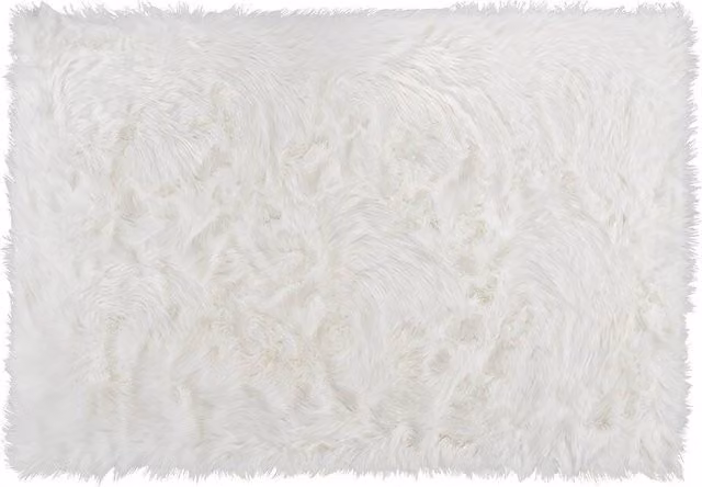 Vente-unique White Imitation Sheepskin Faux Fur Rug, W/D/H: 120 x 170 x 4 cm