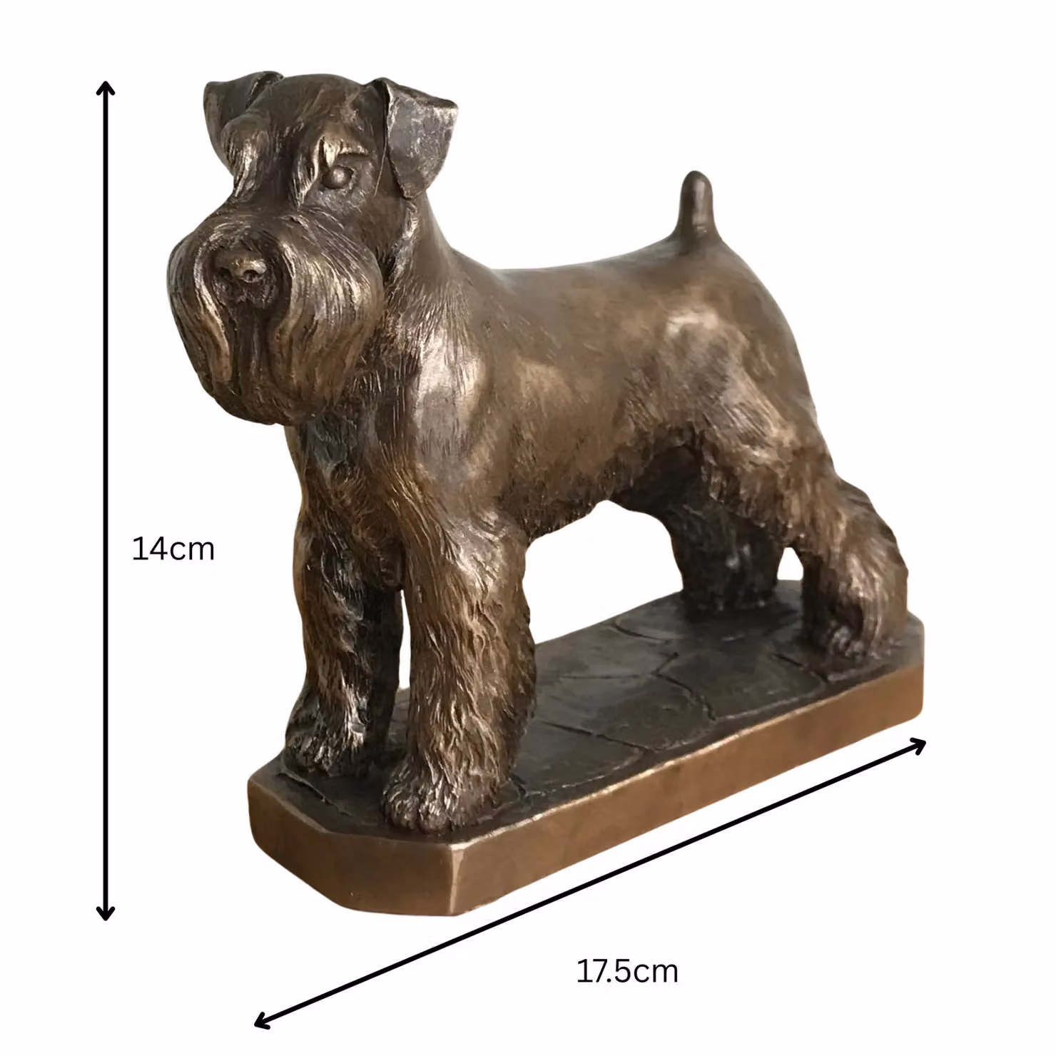 Animal Crackers Schnauzer Dog Figurine in Solid Cold Cast Bronze by David Geenty, H 17.5 cm x W 14.0 cm – 5