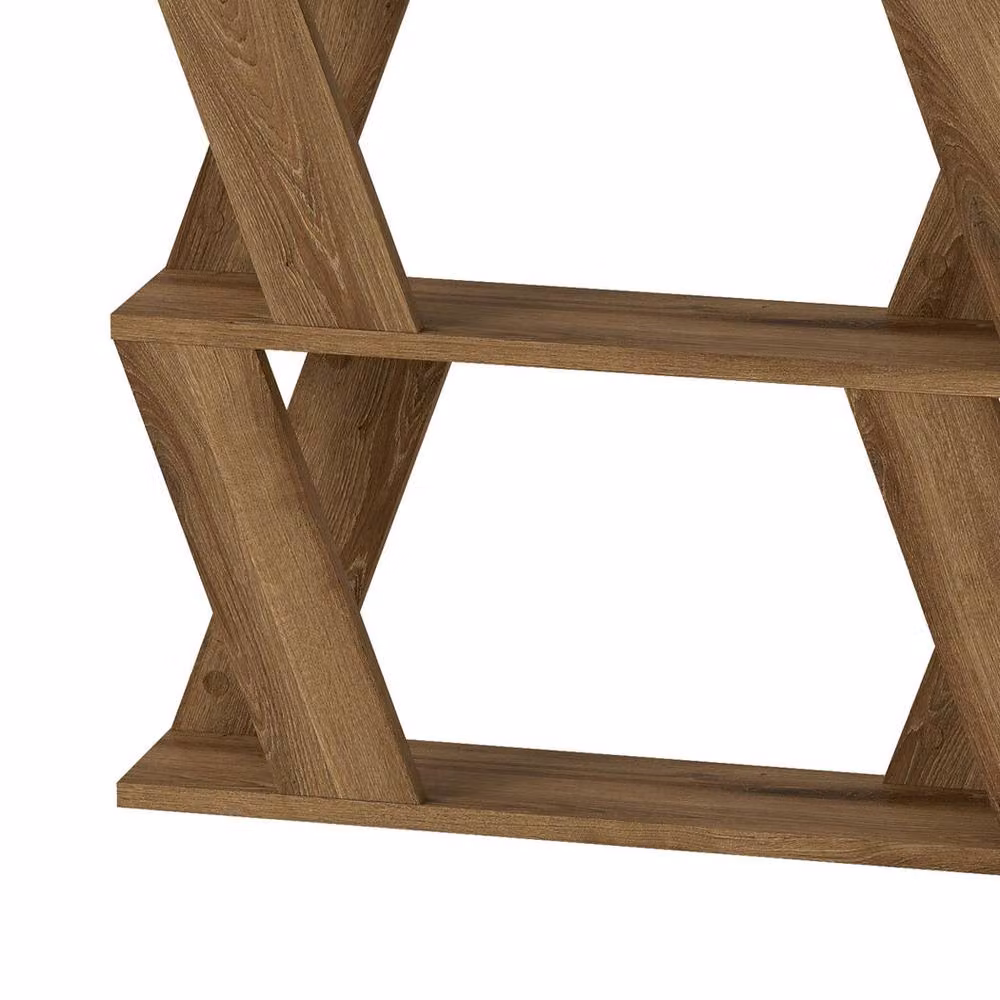 Levede 3-Tier Slim Side Table and Storage Shelf in Brown – 4