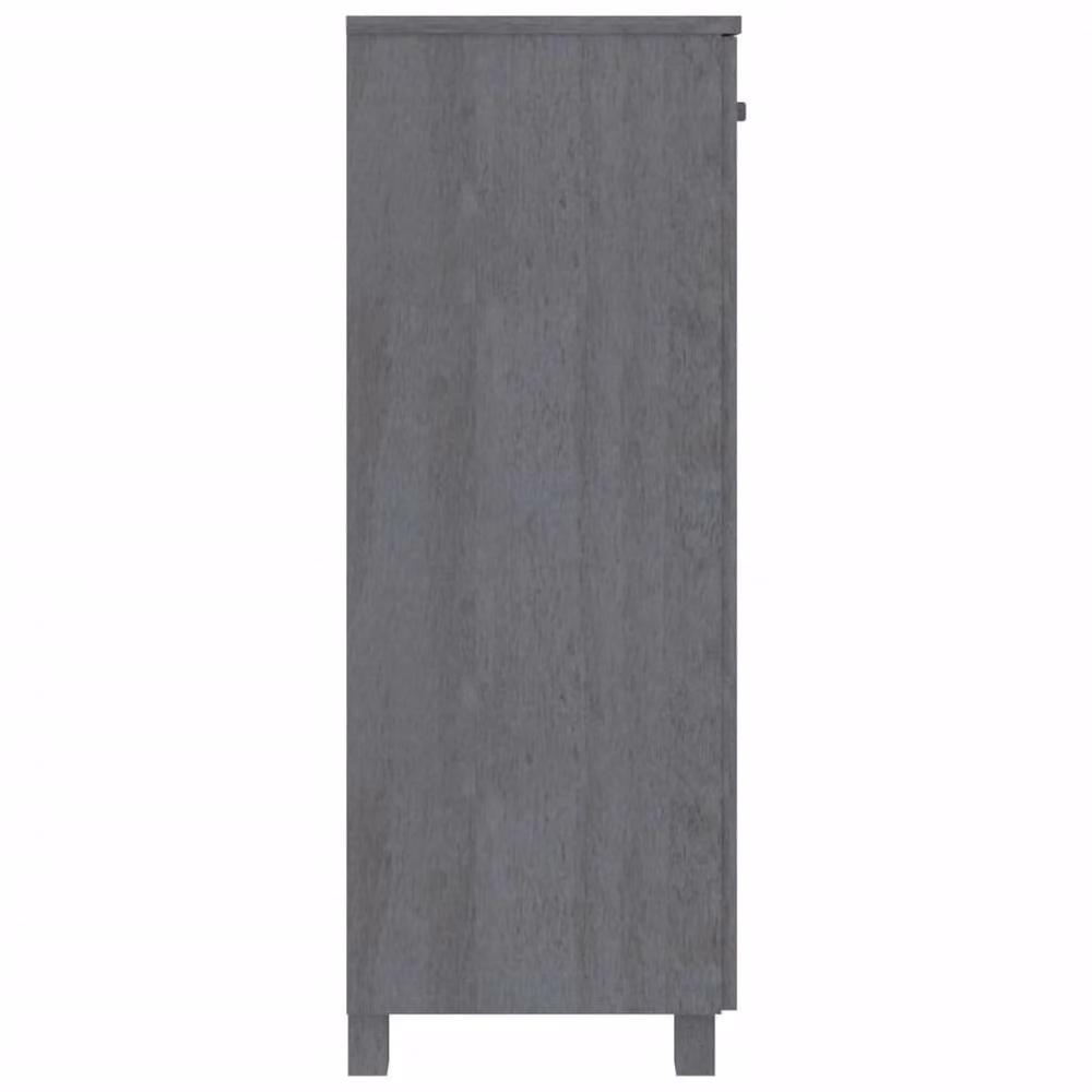 Berkfield Home HAMAR Shoe Cabinet in Dark Grey, Solid Pine and MDF, W/D/H: 85 x 40 x 108 cm – 2
