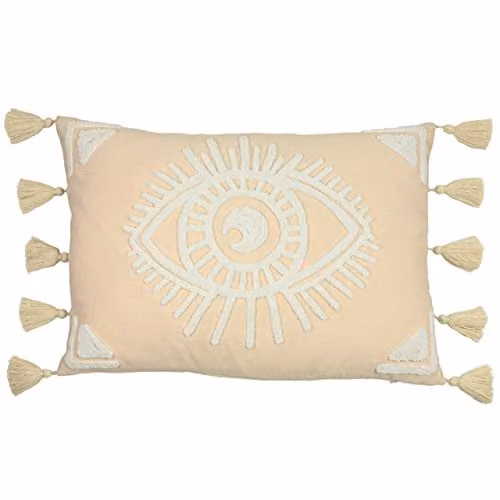 Furn Ashram Eye Abstract Tufted Rectangular Cushion in Pink