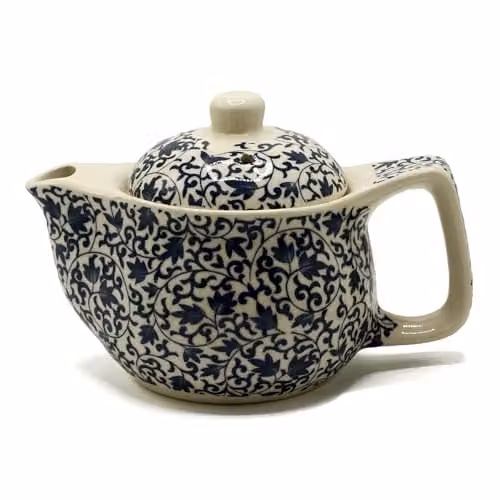 Emmy Jane Ceramic Floral Teapot with Infuser, Blue