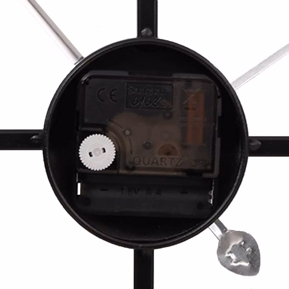 Berkfield Home Round Silent Quartz Wall Clock in Black Metal, Diameter: 50 cm – 3