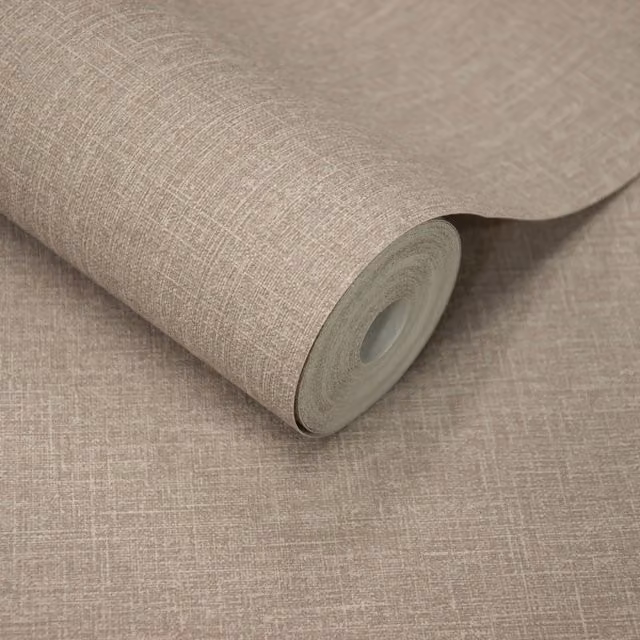 Grandeco Scrubbable Plain Wallpaper in Brown and Beige