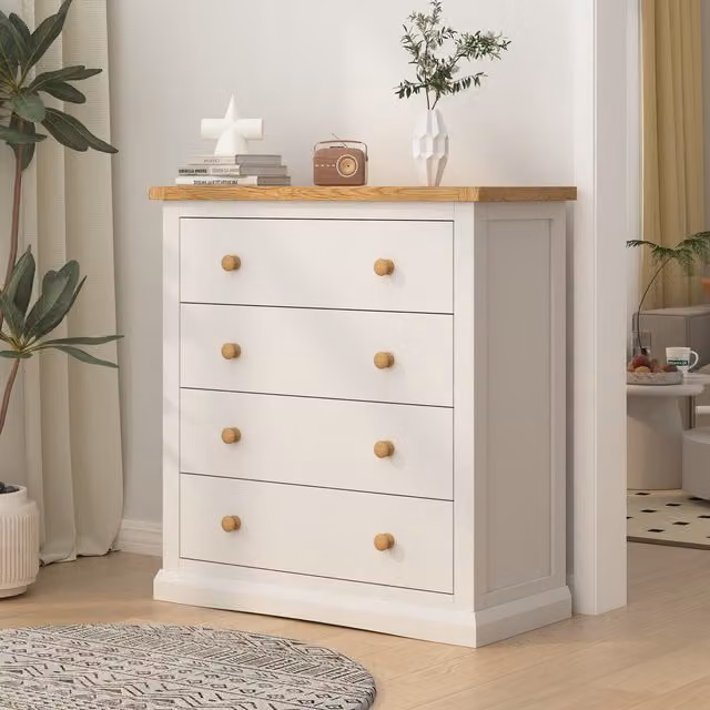 Cabinet Bits White Pine Country House Style Freestanding Bedroom Chest