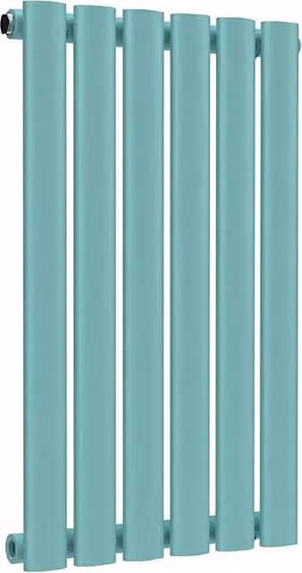 Lux Heat Oval Horizontal Radiator in Light Aqua Green, W: 60 cm, H: 36 cm