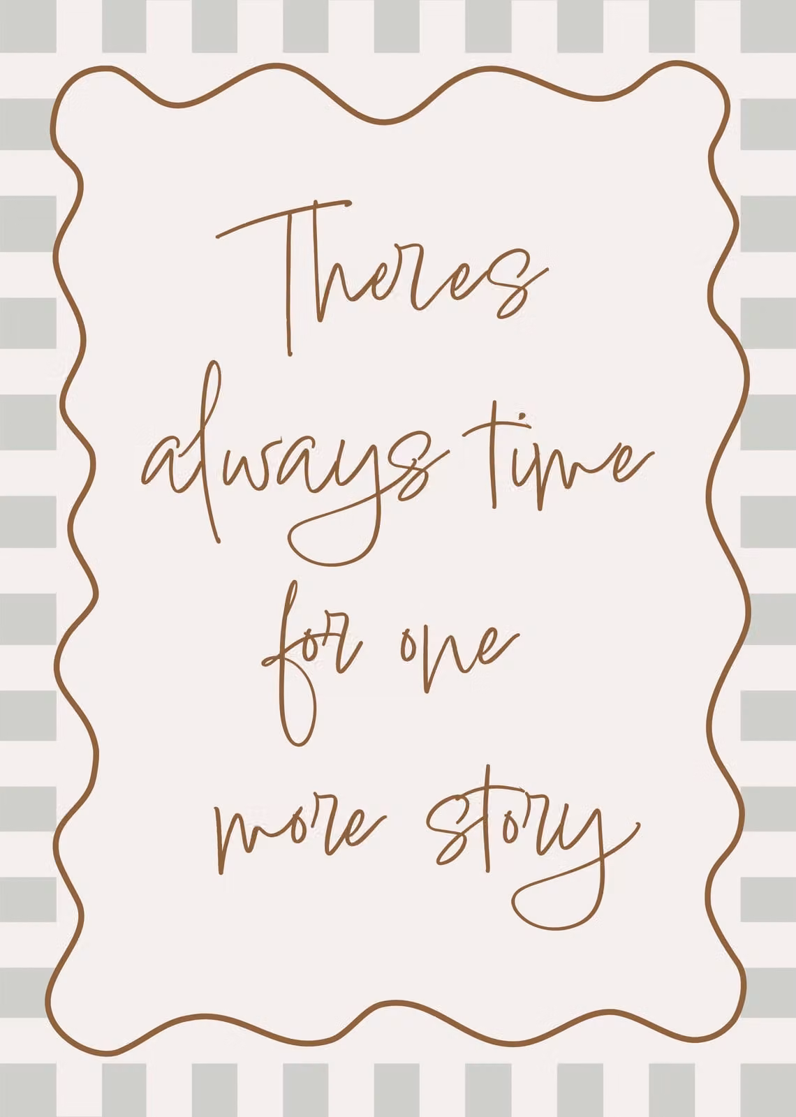 Autumns Corner There Is Always Time For One More Story Paper Poster, Checkerboard A2, Mustard Yellow – 2