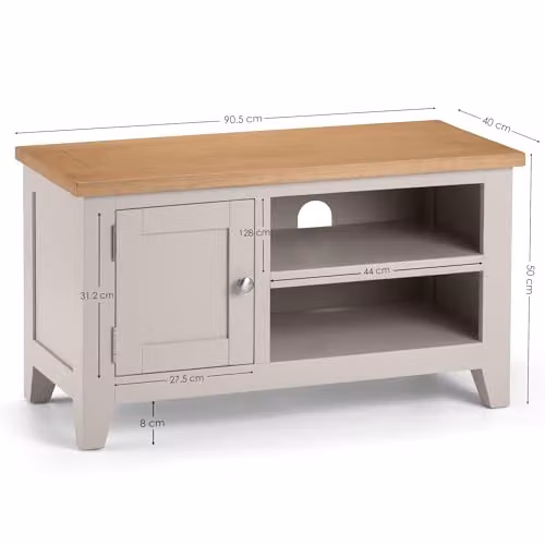 Julian Bowen Richmond TV Cabinet in Grey and Oak, W/D/H: 90.5 x 40 x 50 cm – 2