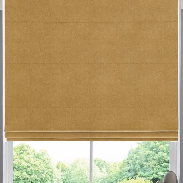 Terrys Florence Velvet Made to Measure Roman Blind in Saffron Yellow