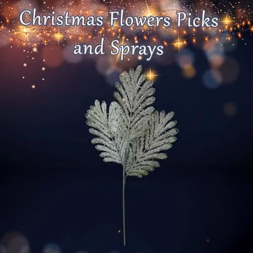 VFM e-Store Christmas Fern Spray Stem Decoration, Green, H: 63 cm, W: 22 cm – 2