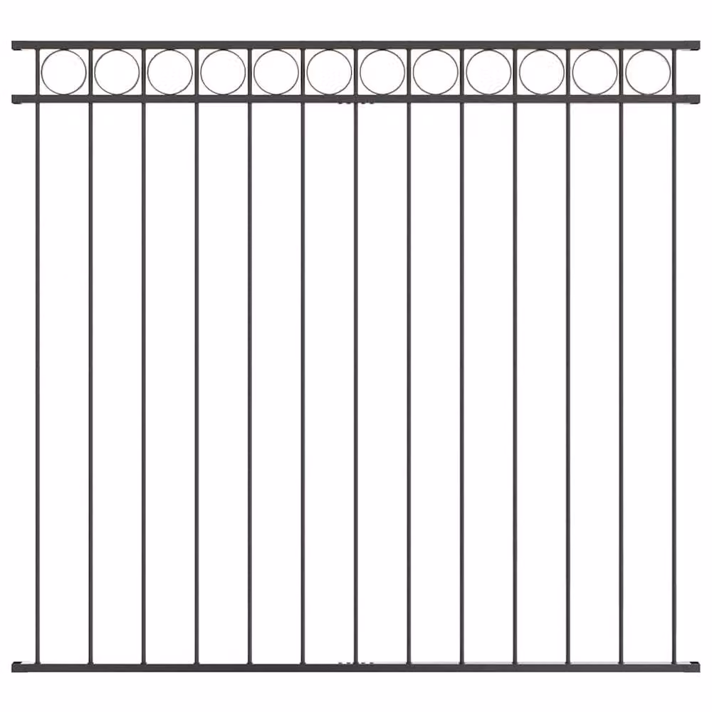 Berkfield Home Grey Powder-Coated Steel Fence Panel W: 170 cm, H: 150 cm – 2