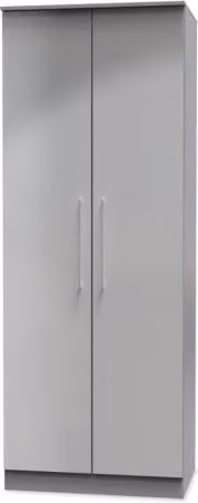 Welcome Worcester 2 Door Tall Double Wardrobe in Matt Grey