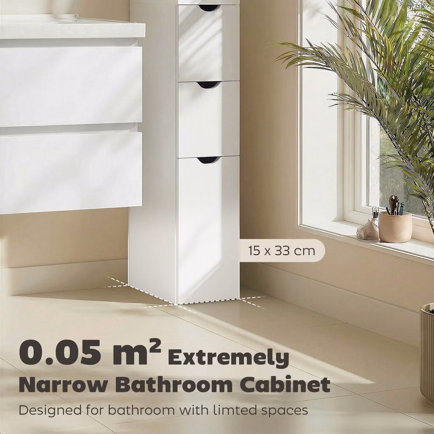 Kleankin Modern White Bathroom Storage Cabinet with Hinged Doors, Drawers and Open Shelves – 3