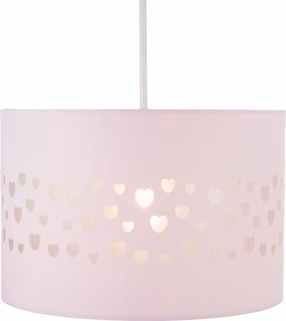 Litecraft Glow Hearts Pink Fabric Ceiling Light Shade