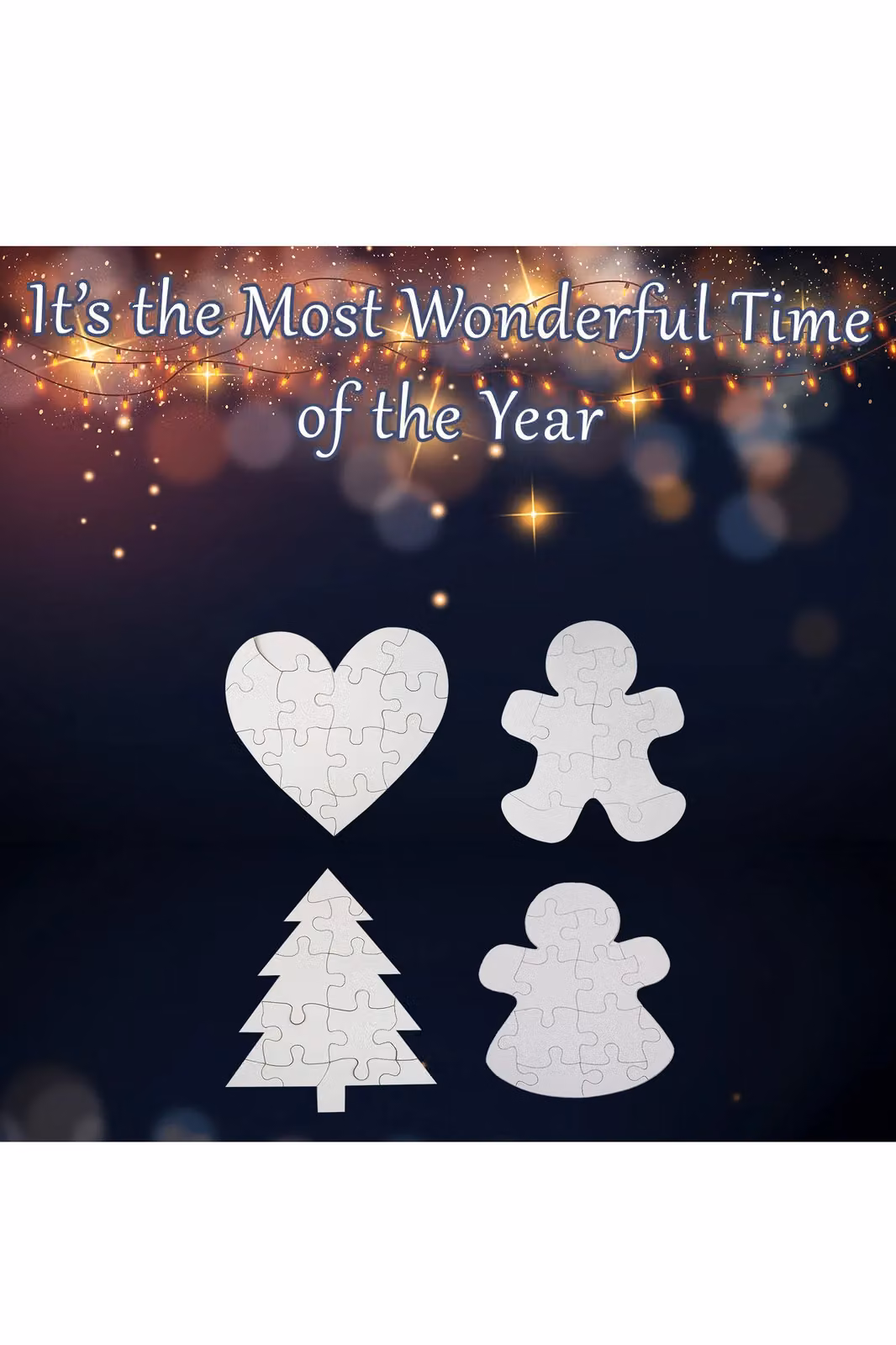 VFM e-Store Christmas Puzzle Painting Set in Assorted White Designs, W: 23.2 cm, H: 16.8 cm, D: 1.0 cm – 2