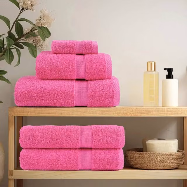 Berkfield Home SOLUND Premium Cotton Terry Sauna Towels, 4 Pack, Pink, W: 80 cm, L: 200 cm, 600 gsm