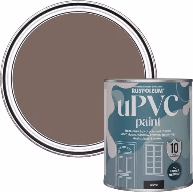 Rust-Oleum UPVC Gloss Paint in Brown, 0.75 l