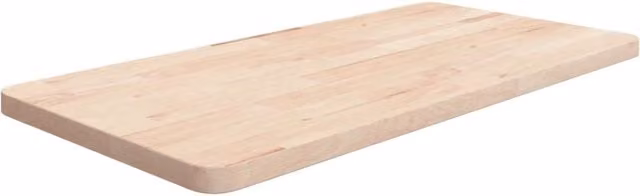 Berkfield Home Bathroom Countertop in Brown Untreated Solid Wood W/D/H: 80 x 40 x 2.5 cm