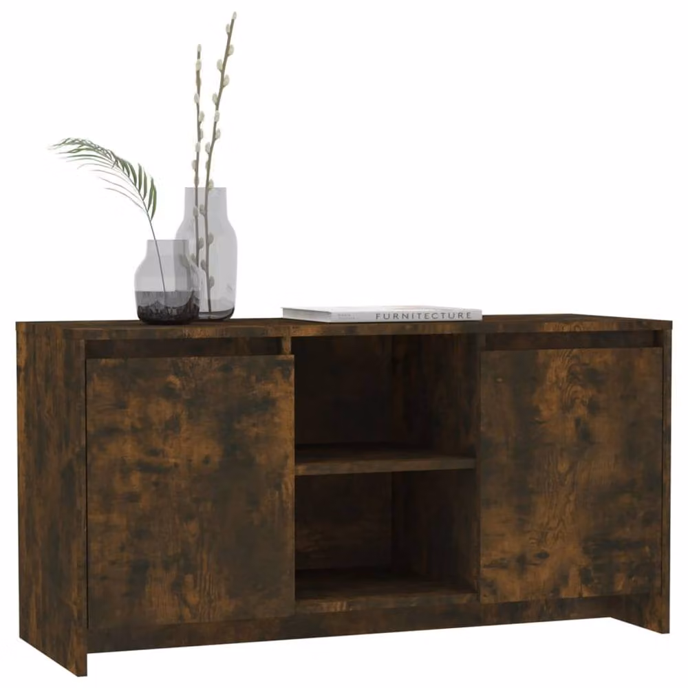Berkfield Home TV Cabinet in Smoked Oak Brown, W/D/H: 102 x 37.5 x 52.5 cm – 3