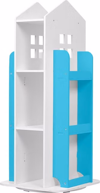 Kidkid Rotating House Frame Design Childrens Bookcase in Blue