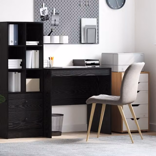 Berkfield Black Oak Writing Desk W/D/H: 80 x 50 x 76 cm – 1