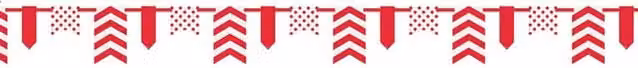 Unique Party Paper Polka Dot and Chevron Bunting in Red and White