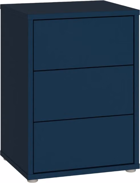 Furniture To Go Alice Springs Bedside Cabinet with 3 Push-Open Drawers in Terracotta and Night Blue