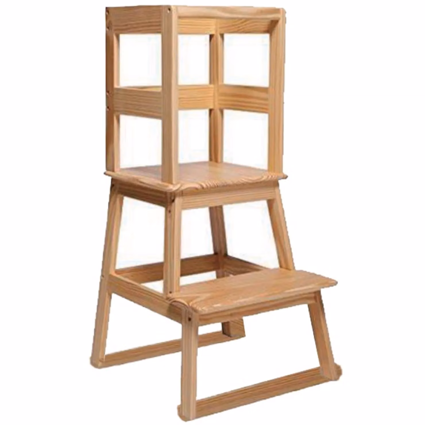Gr8 Home Wooden Childrens Toddler Learning Step Stool Kitchen Helper Tower in Natural Sand – 2