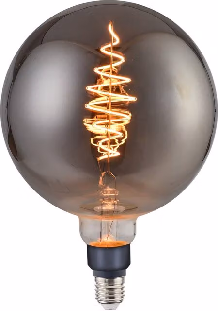 Nordlux Deco Globe Bulb, Smoked Black Glass, E27, 1800K Warm White, Dimmable – 1