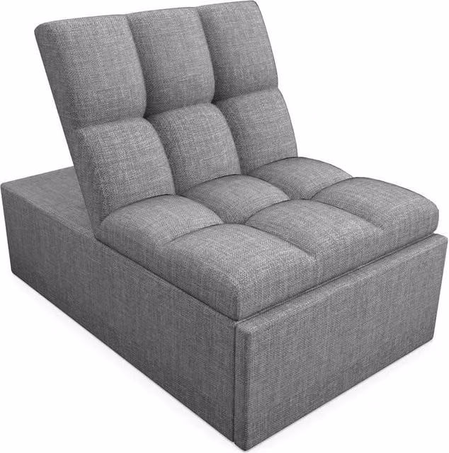 FLAVORA 4-in-1 Grey Fabric Sleeper Chair Bed with Metal Frame – 1