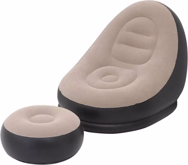 VOGREX Multicolour Inflatable Sofa Chair with Footrest and Hand and Foot Pump