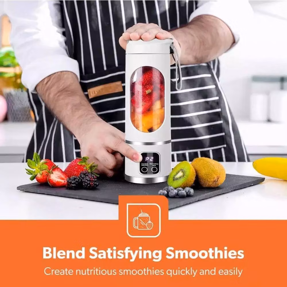 FLAVORA White USB Rechargeable Electric Mixer Blender Juicer Cup – 3