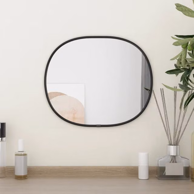 Berkfield Home Minimalist Rectangular Wall Mirror in Black, W: 30 cm, H: 25 cm – 1