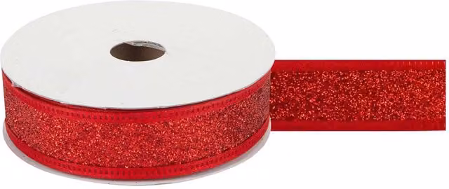 VFM e-Store Christmas Ribbon Garland Decoration in Red, W/H: 4 x 10 cm – 1