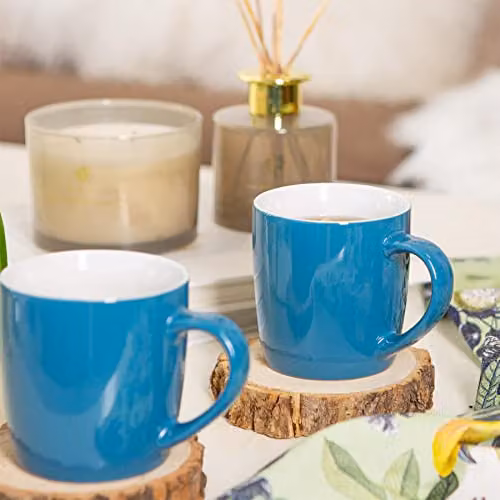Argon Tableware Blue Stoneware Coffee Mugs, 350ml, Pack of 2 – 3