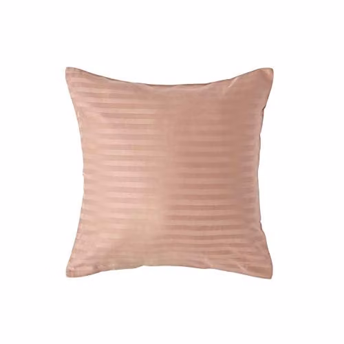 HOMESCAPES Taupe Brown Pure Egyptian Cotton Satin Stripe Pillowcase with Zip, W/D/H: 40 x 40 cm