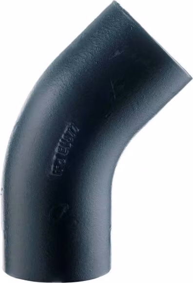 Hargreaves Mech 416 Cast Iron Soil Bend, 45 Degree, Black, 70mm