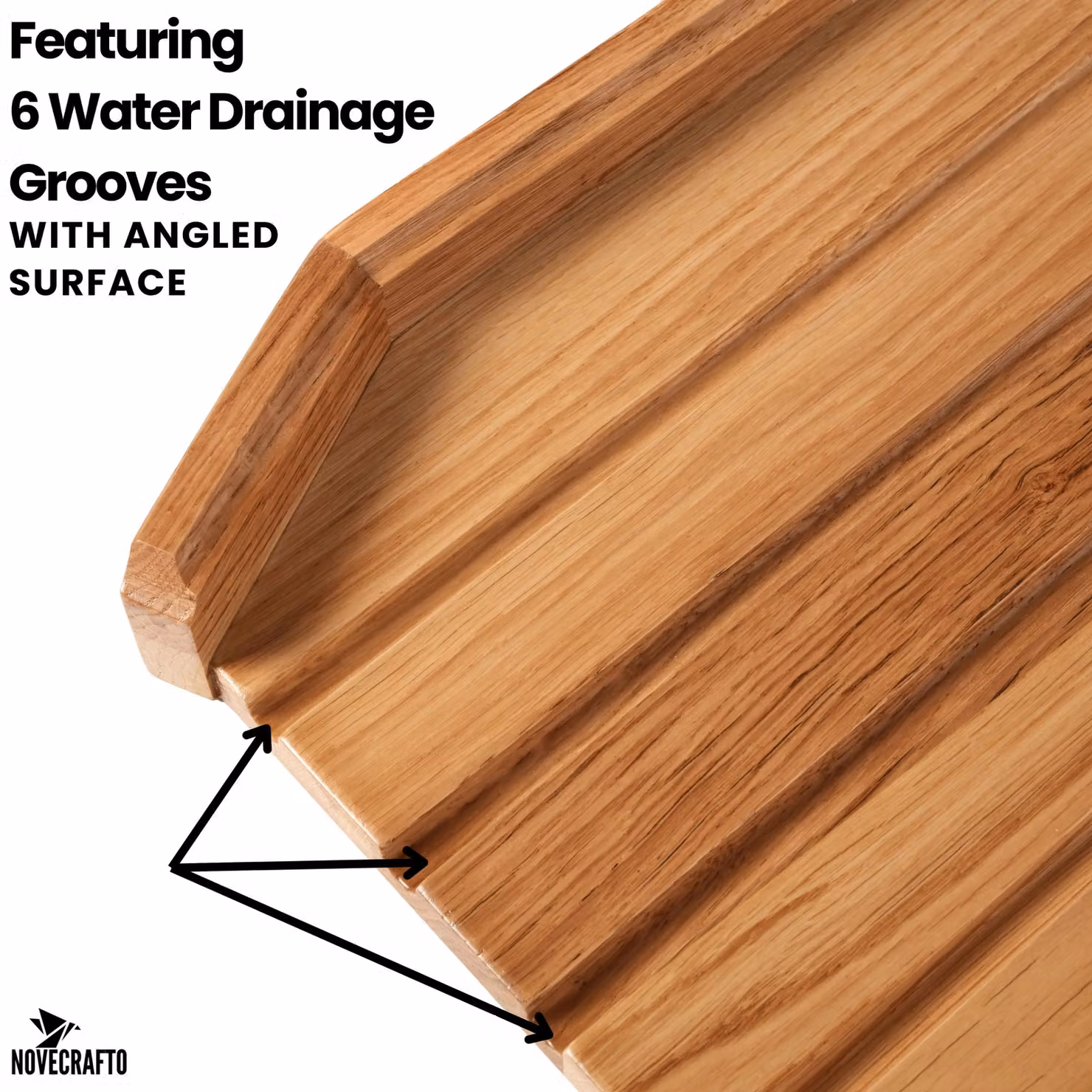 Novecrafto Brown Solid Oak Wooden Draining Board for Belfast Butler Sinks – 4
