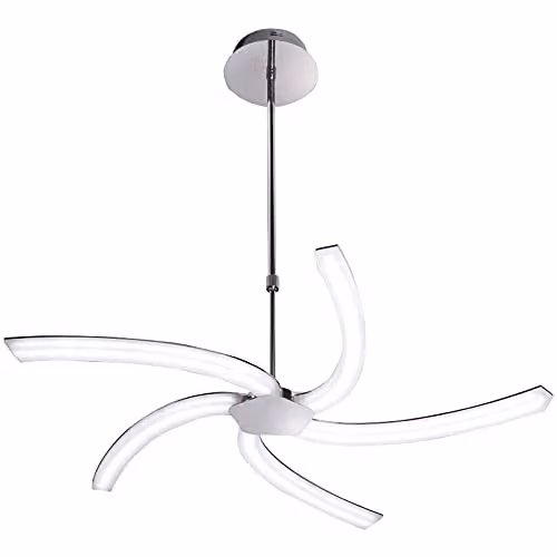 Netlighting On Telescopic LED Pendant Light, Polished Chrome and Grey Frosted Acrylic, 30W, 3000lm, Warm White