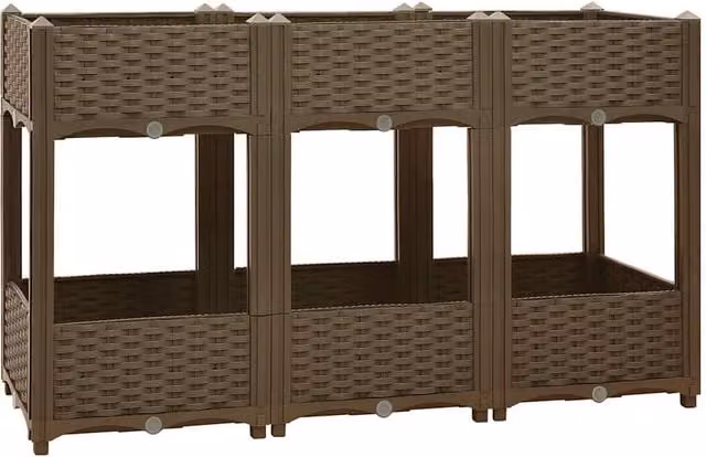 Berkfield Home Brown Polypropylene Raised Bed W/D/H: 120 x 40 x 71 cm