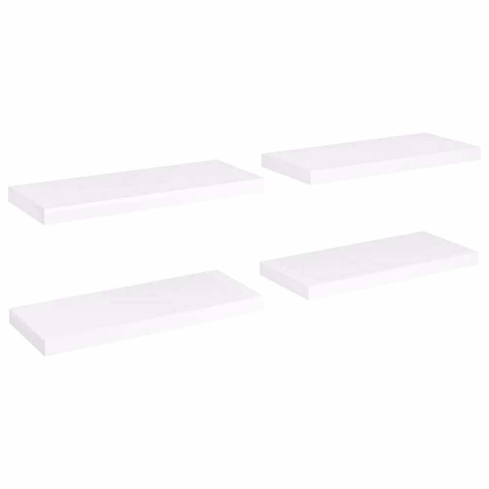 Berkfield Home Durable Floating Wall Shelves, 4 Piece Set, White, W/D/H: 60 x 23.5 x 3.8 cm – 2
