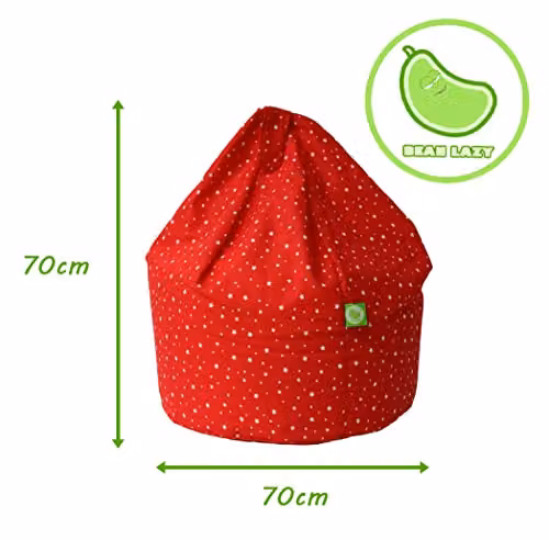 BeanLazy Large Red Stars Bean Bag with Removable Cotton Cover and EPS Polystyrene Filling – 2