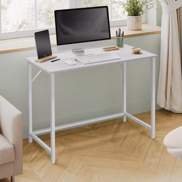 VASAGLE Industrial Computer Desk in White – 1