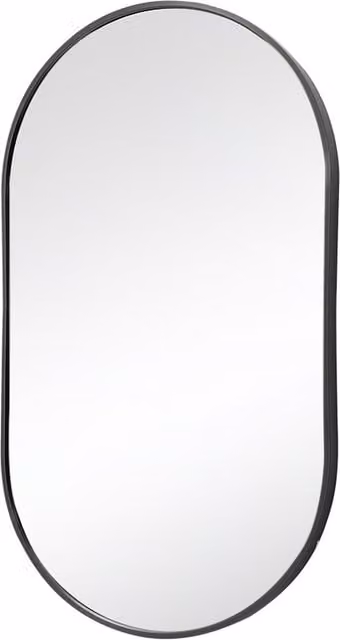 Kidkid Modern Oval Metal Frame Wall Mirror in Black