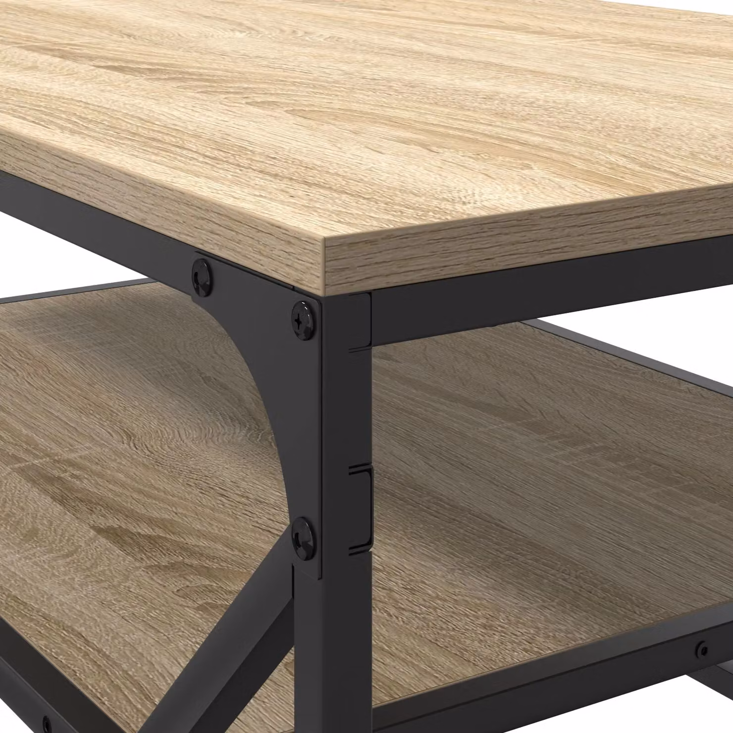 Berkfield Home Sonoma Oak Coffee Table with Shelf in Brown, W: 90 cm, D: 50 cm, H: 40 cm – 4